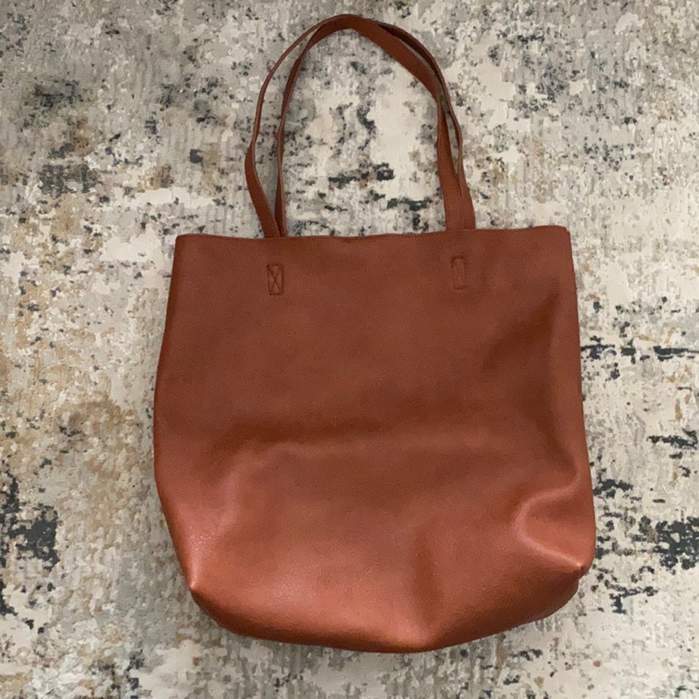 Antik Kraft Brown Faux Leather Tote Bag